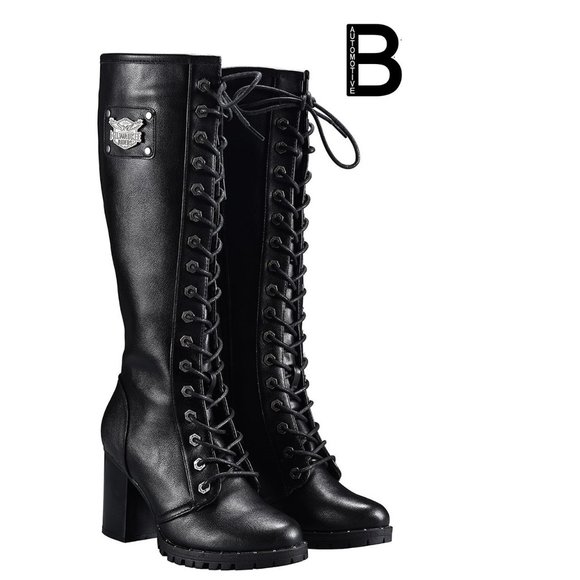 COPY - Ladies Knee High Laced Boots By Milwaukee Riders - Picture 3 of 4